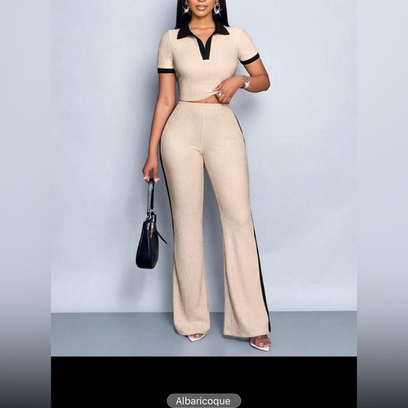 Pants - NEW Elegant Cream and Black Women's Jumpsuit size XL